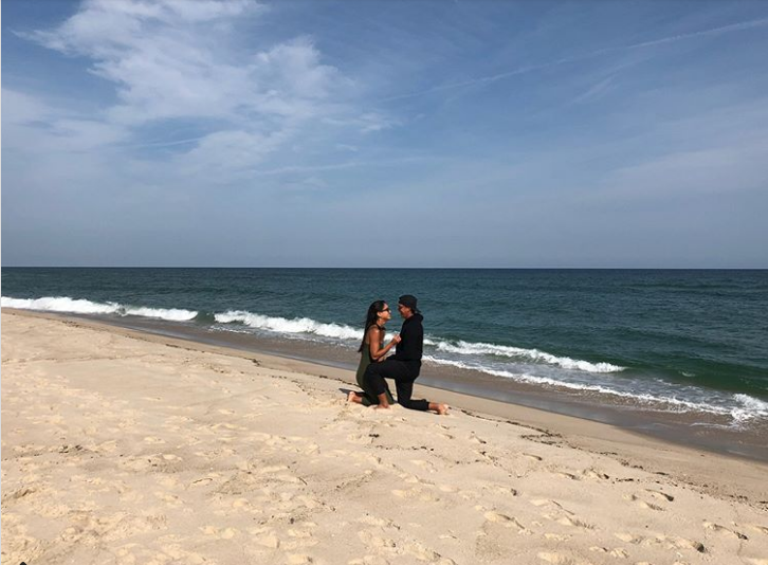 Rickie Fowler proposes to Allison Stokke on a beach